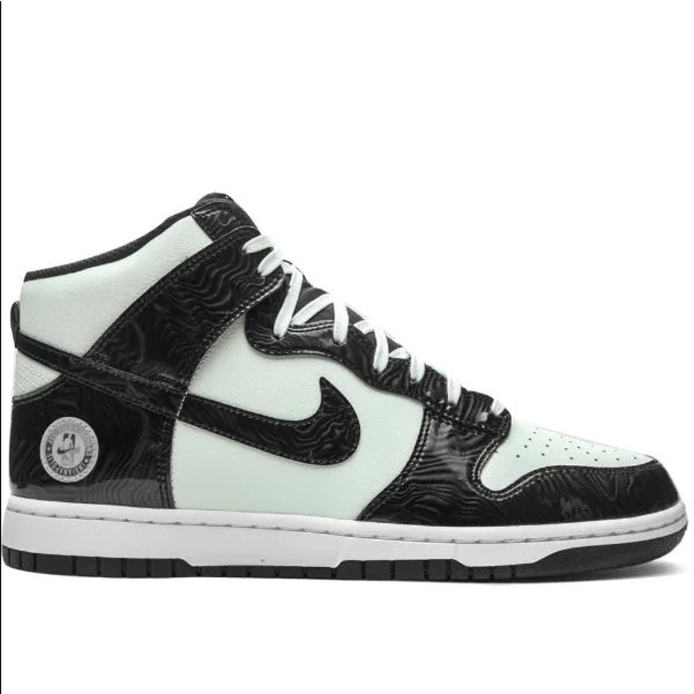 Nike | Dunk High SE Leather Sneakers In Black & Mint Green Sz: 7.5 - Picture 11 of 12
